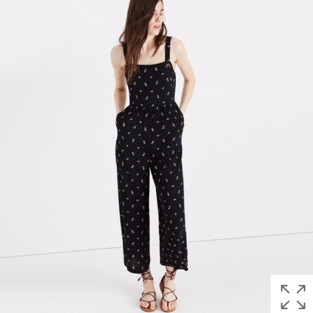Madewell Floral Smocked back Jumpsuit